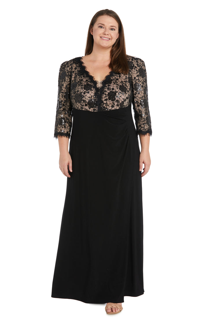 Long Lace Evening Gown - Plus R&M Richards Long Lace Evening Gown - Plus R&M Richards