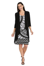 Monochrome Elegance The Black and White Printed Jacket Dress