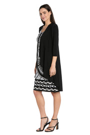 Monochrome Elegance The Black and White Printed Jacket Dress