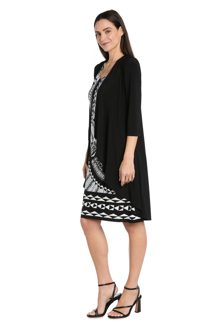 Monochrome Elegance The Black and White Printed Jacket Dress