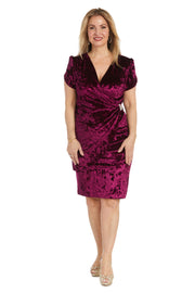 Crushed Velvet Cocktail Dress - Petite