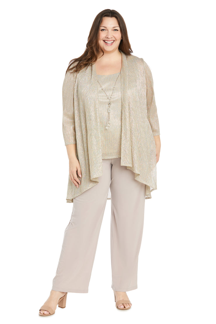 Sequined Duster Pant Set - Plus