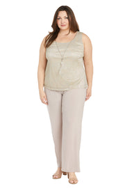 Sequined Duster Pant Set - Plus