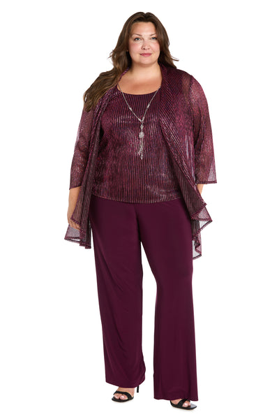 Sequined Duster Pant Set - Plus