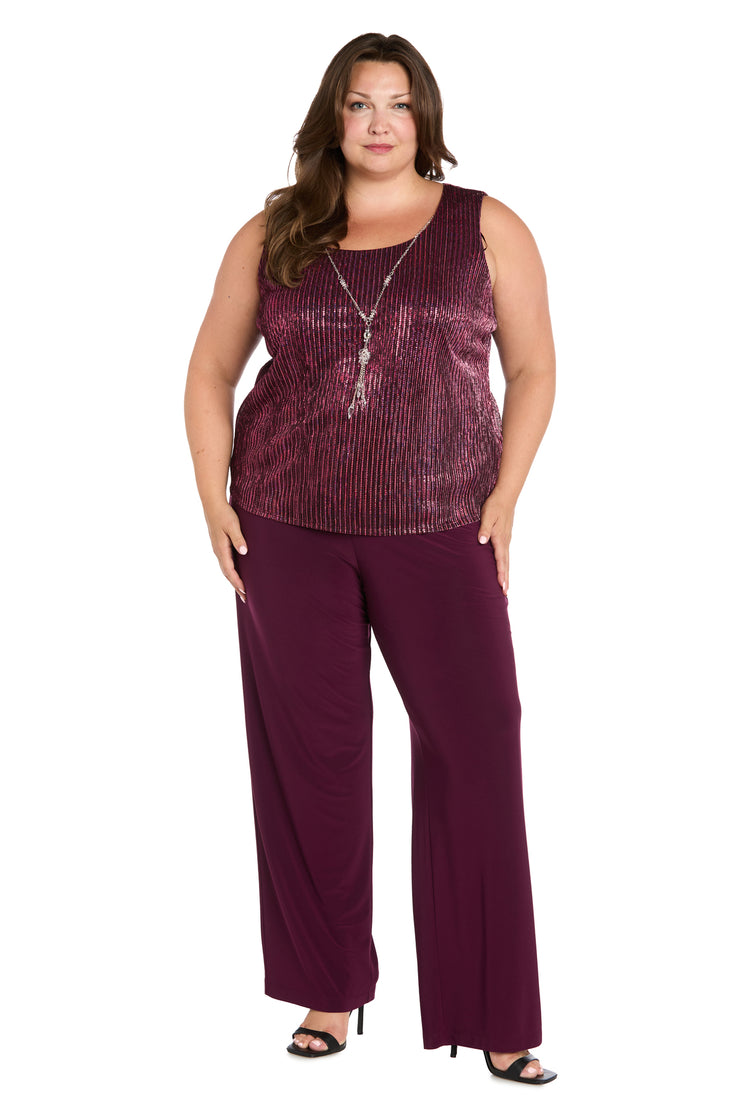 Sequined Duster Pant Set - Plus