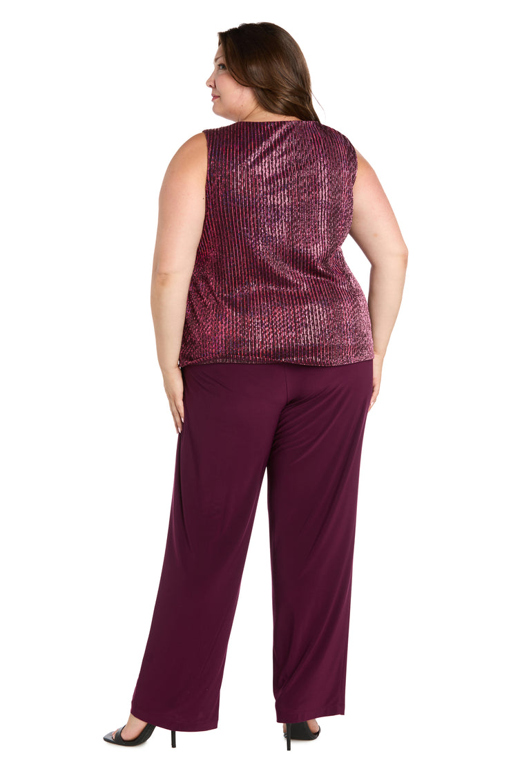 Sequined Duster Pant Set - Plus