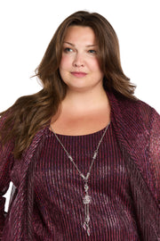 Sequined Duster Pant Set - Plus