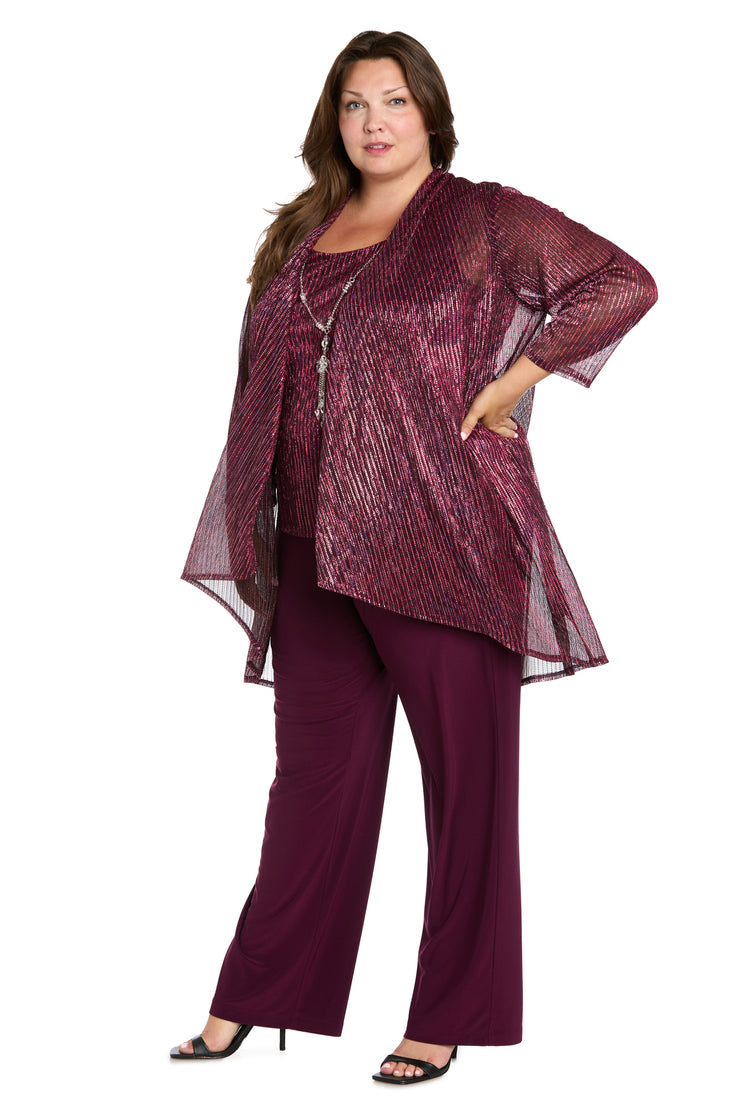 Sequined Duster Pant Set - Plus
