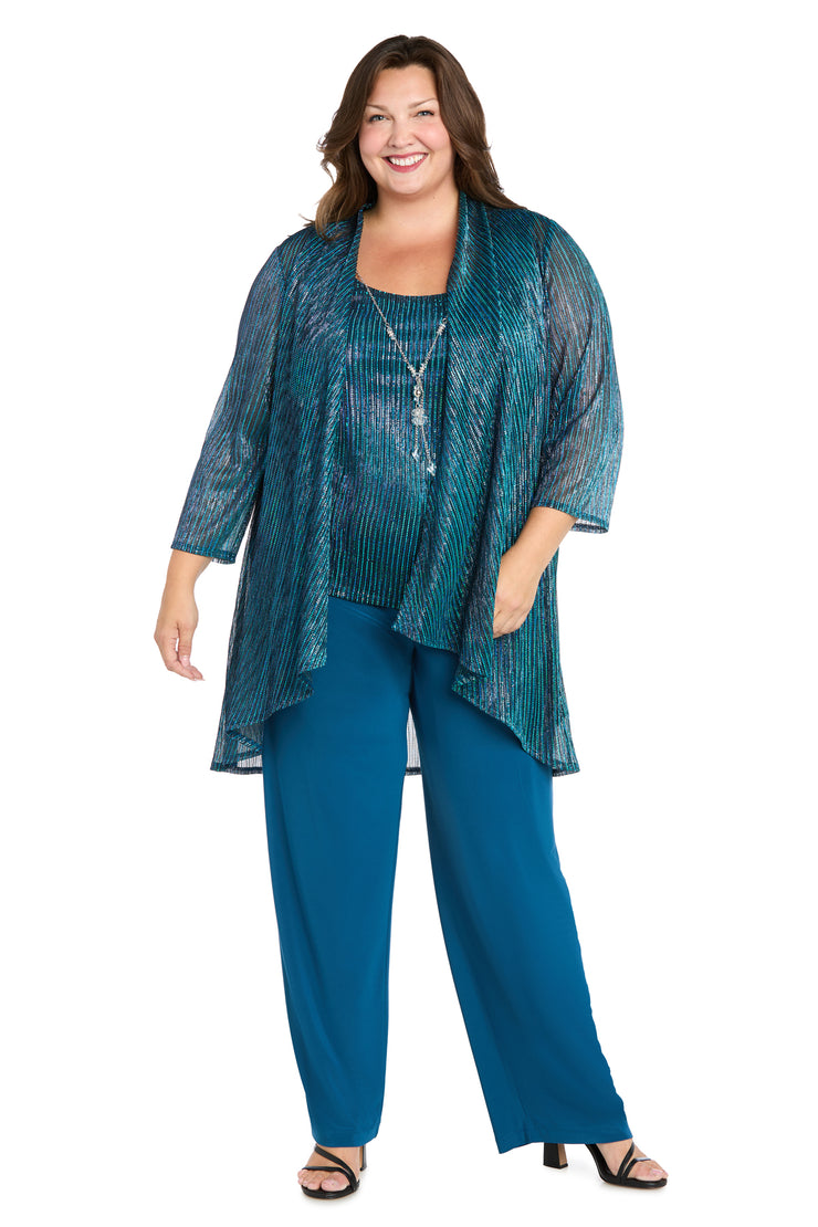 Sequined Duster Pant Set - Plus