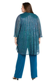 Sequined Duster Pant Set - Plus