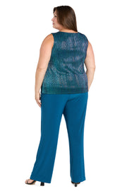 Sequined Duster Pant Set - Plus