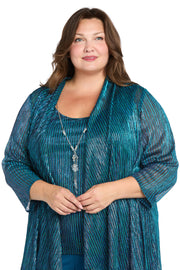 Sequined Duster Pant Set - Plus