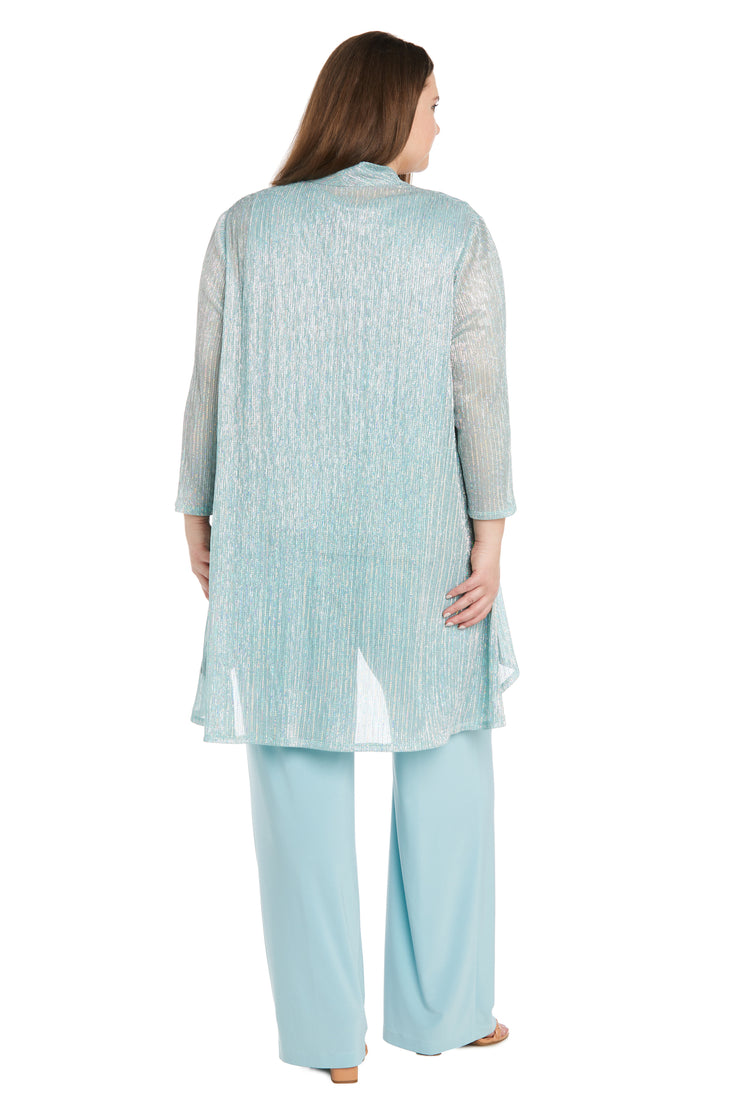 Sequined Duster Pant Set - Plus