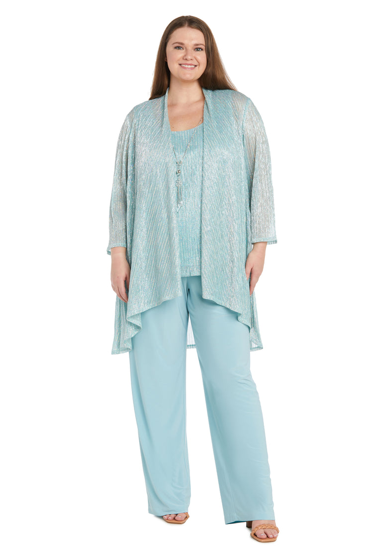 Sequined Duster Pant Set - Plus