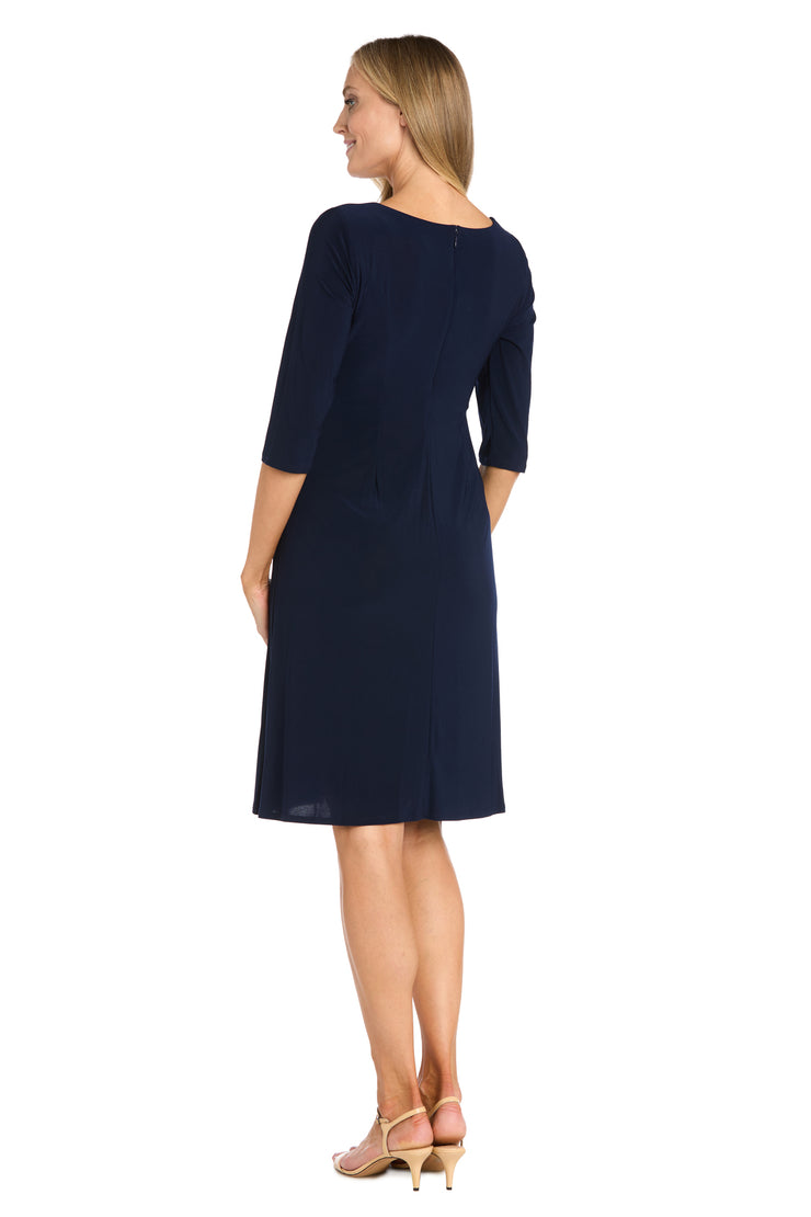 Midi Cocktail Dress With Circular Rhinestone Detail