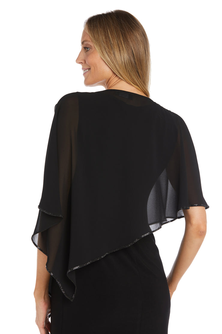 chiffon poncho dress Womens Semi Sheer Chiffon Ruffle Dress with Outer Cape, Poncho Sleeve Flowy Mini Dress, Loose Fit Elegant Summer Dress