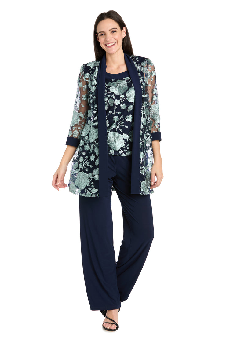 Threaded Floral Pantsuit