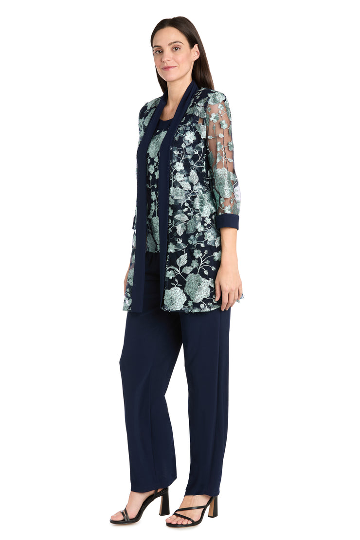 Threaded Floral Pantsuit