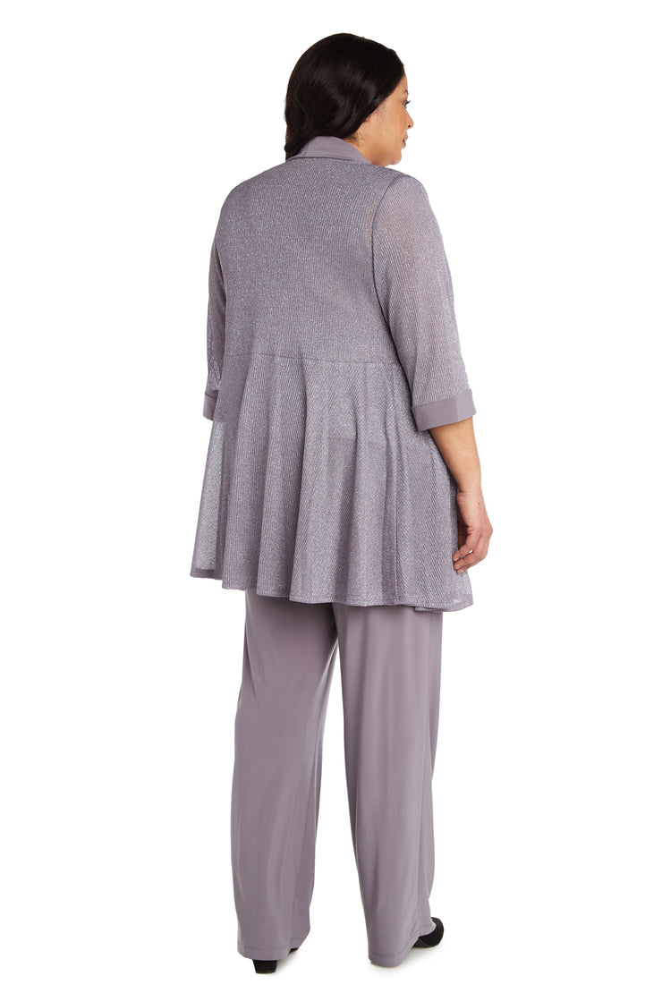 Faux Two-Piece Pant Set with Metallic Details - Plus