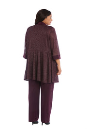 Faux Two-Piece Pant Set with Metallic Details - Plus