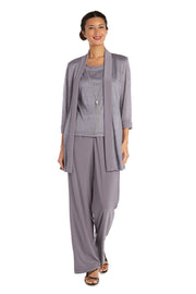 Faux Two-Piece Pant Set with Metallic Details