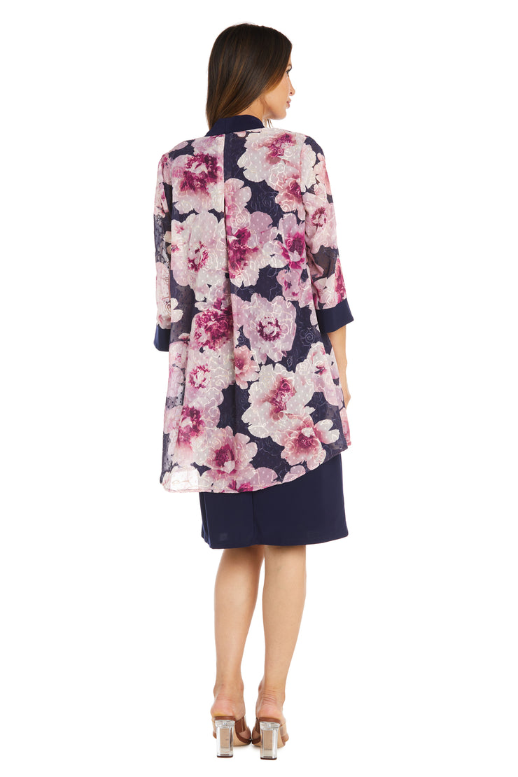 Chiffon Floral Print Jacket Dress
