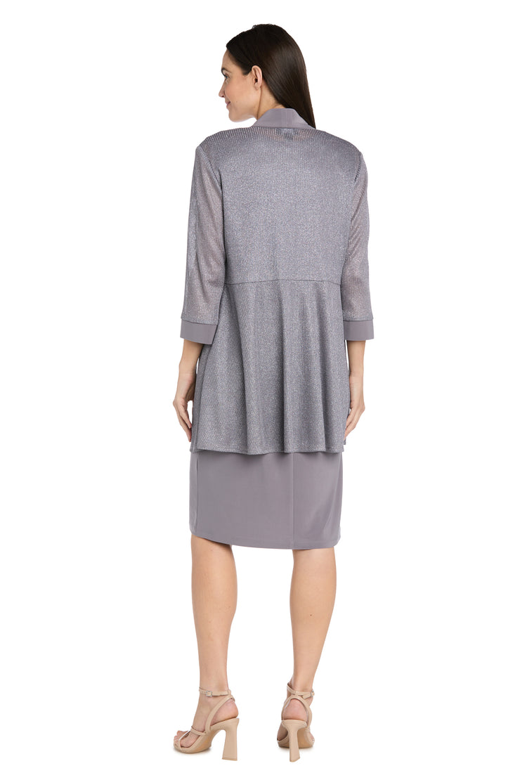 r&m richards sleeveless metallic dress and jacket R & M Richards Women's Three-Quarter Sleeve Jacket Dress, Champagne, Size 10