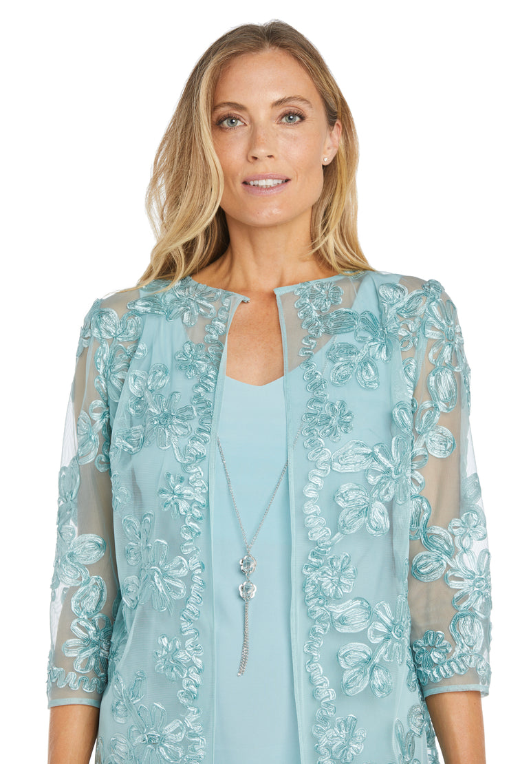 Floral Woven Jacket Dress That Attaches at The Neckline