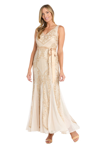 Lustrous Glamour Gold Evening Dress