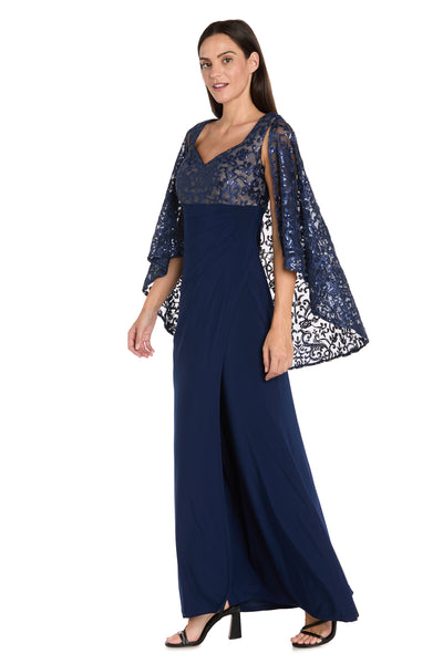 Patterned Sequin Capelet Dress