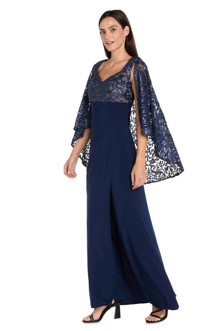Patterned Sequin Capelet Dress