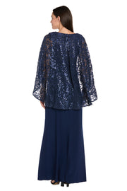 Patterned Sequin Capelet Dress