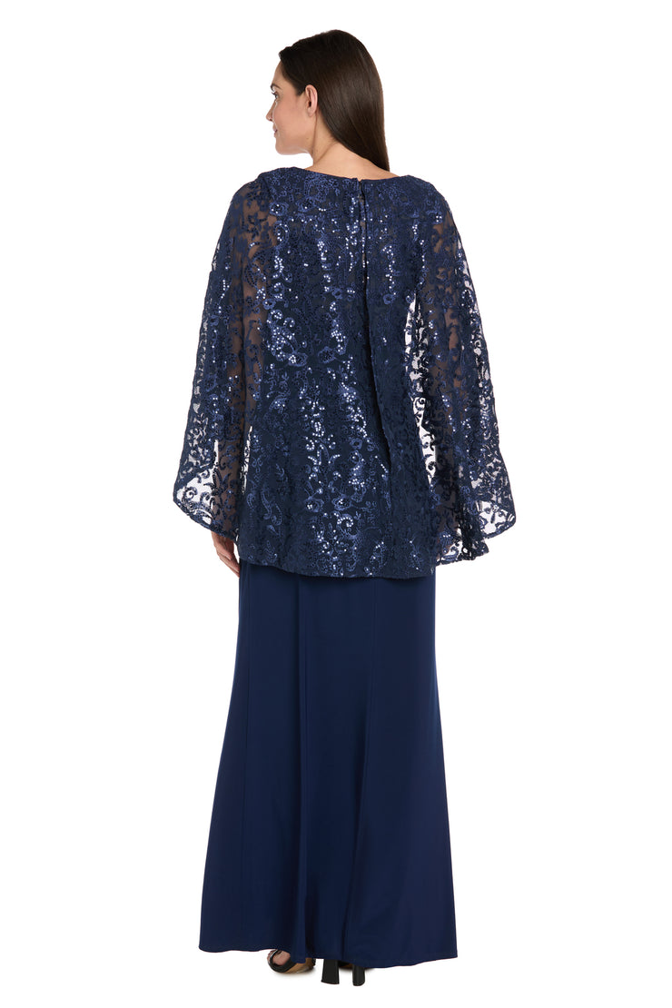 Patterned Sequin Capelet Dress