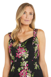 Floral Embroidered High-Low Tulip Dress