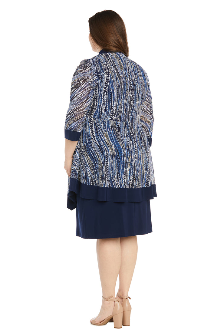 Intricate Swivel Patterned Jacket Dress - Plus