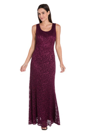 Long Glitter Lace Dress Matched with an Overlay Jacket and Rhinestone Buckle