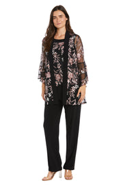 Embroidered Pantsuit with Flutter Sleeves