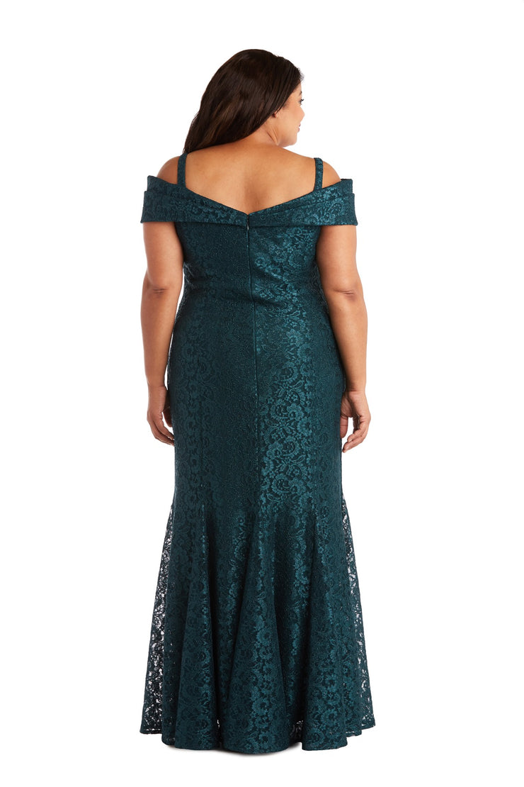 Off the Shoulder Fishtail Evening Gown - Plus