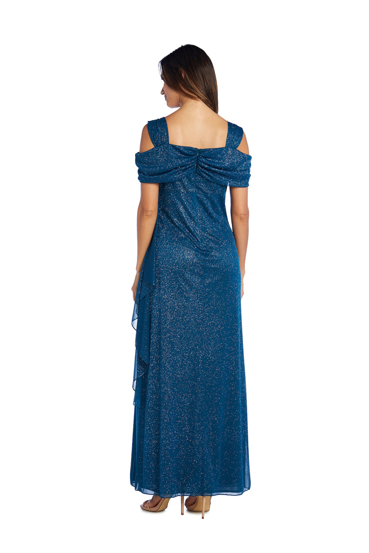 Long Empire Waist Chiffon Gown with Cowl Bodice