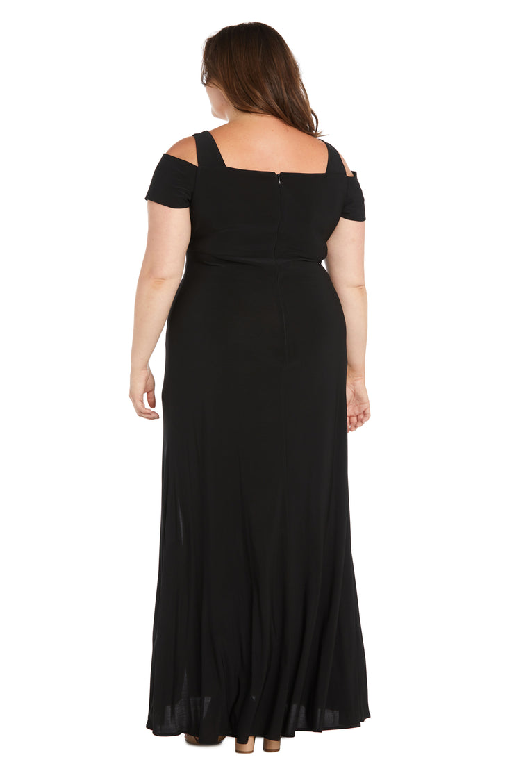 Nightway Full Length Evening Gown With Slit  - Plus