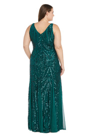 Nightway Full Length Sleeveless Embellished Dress - Plus