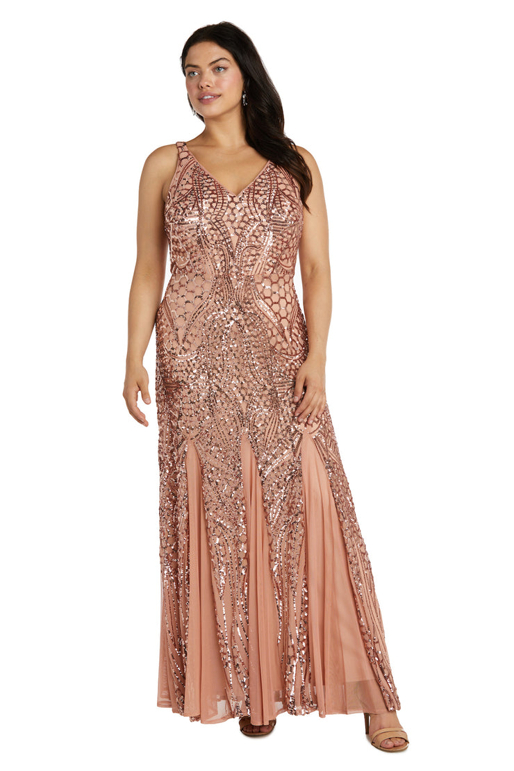 Nightway Full Length Sleeveless Embellished Dress