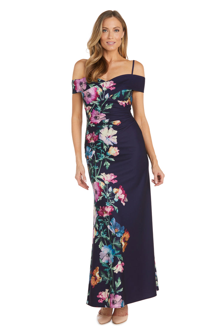 Off The Shoulder Printed Evening Gown