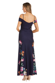 Off The Shoulder Printed Evening Gown