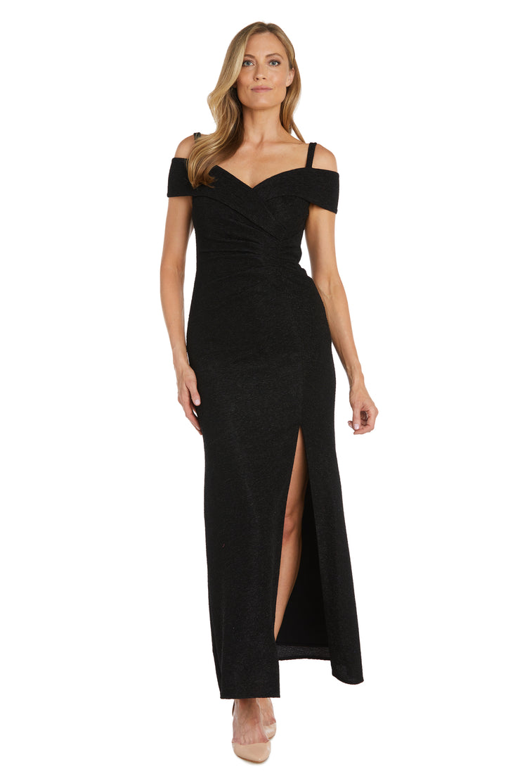 Off The Shoulder Evening Gown with High Thigh Slit