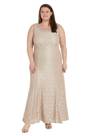 Evening Gown With Embellished Neckline and Flyaway Jacket - Plus