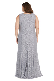 Evening Gown With Embellished Neckline and Flyaway Jacket - Plus