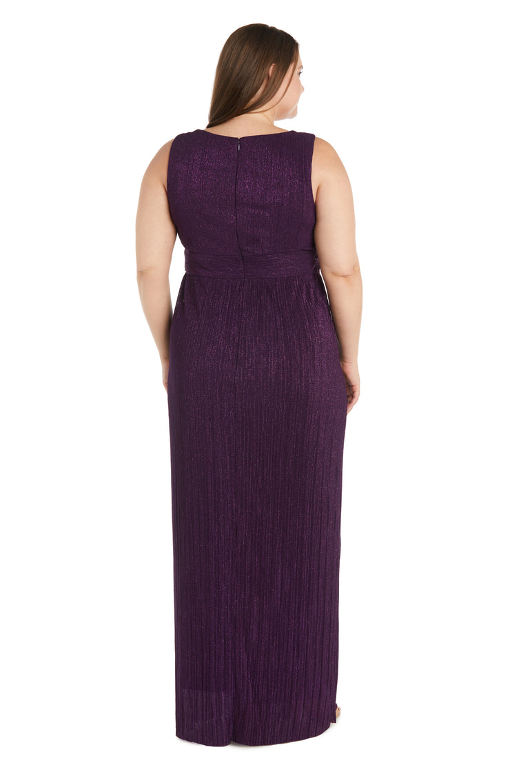 Flyaway 3/4 Sleeve Jacket Over Long Dress - Plus
