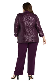 Beaded Jacket Set with Matching Pant - Plus
