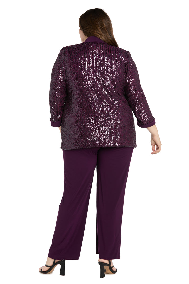 Beaded Jacket Set with Matching Pant - Plus